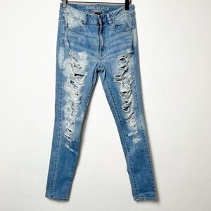 AMERICAN EAGLE DISTRESSED BLUE WOMEN SKINNY JEANS SIZE US 6